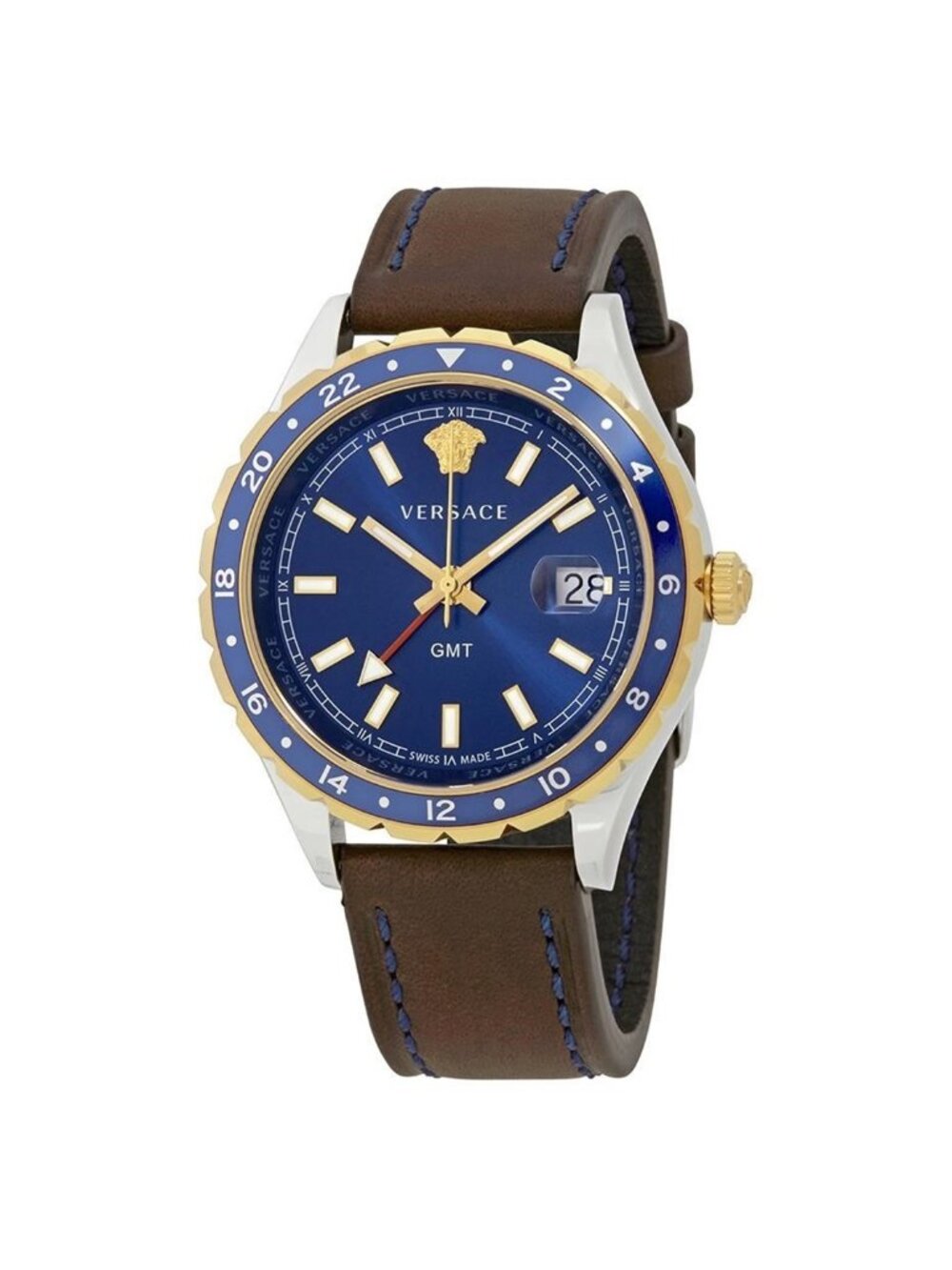 NWT Versace Hellenyium GMT Blue Dial Men's Watch